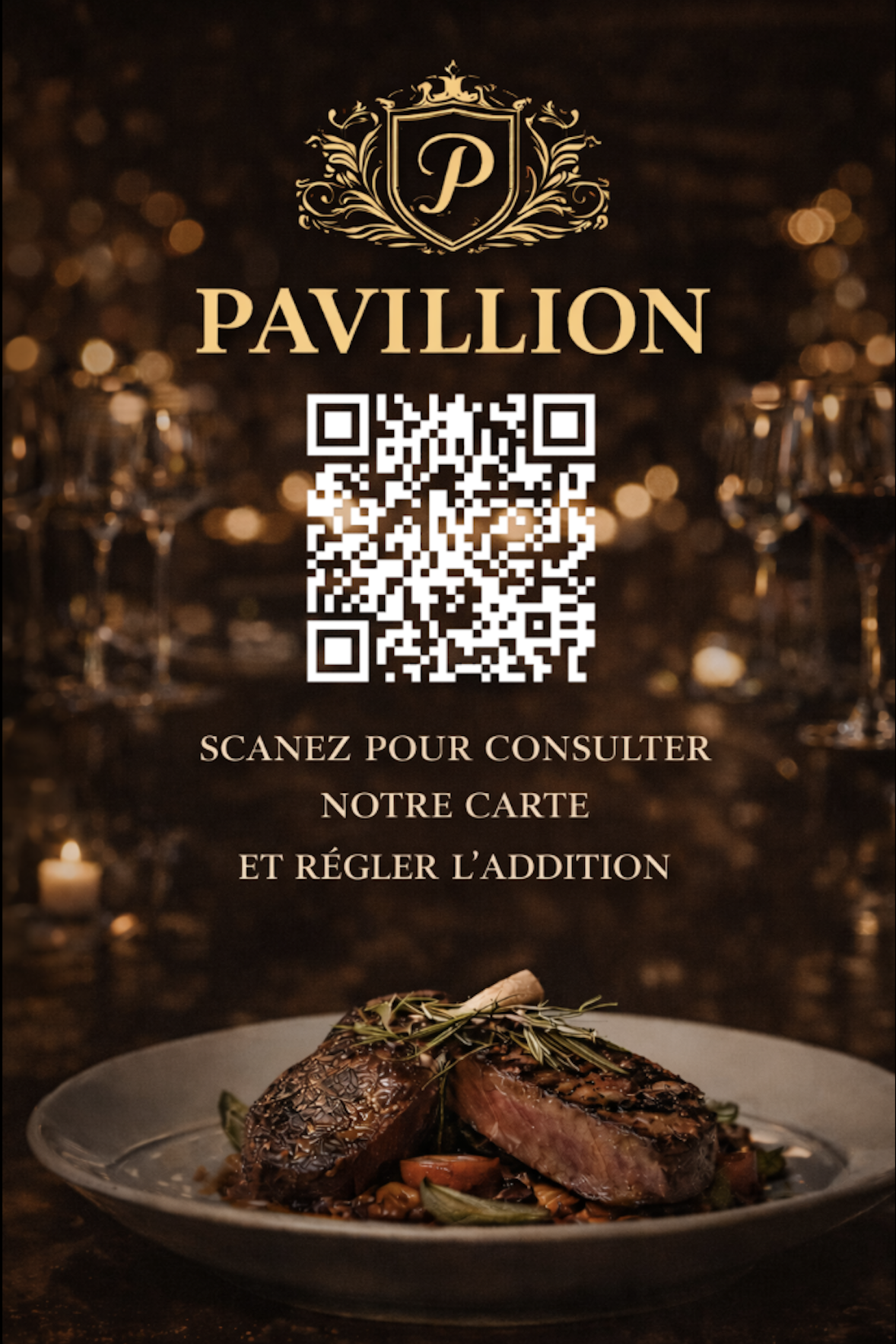 Flyer QR Pavillon - Design Sombre